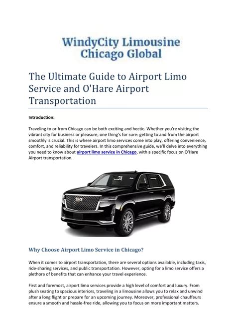 Ppt The Ultimate Guide To Airport Limo Service And O Hare Airport