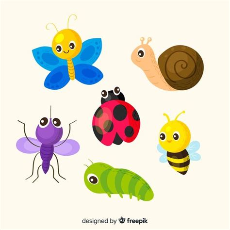 Pack Insectos Adorables Dibujados A Mano Free Vector Freepik