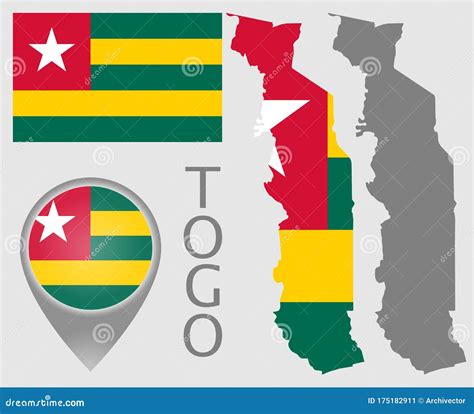 Togo Lag Map Pointer And Maps Stock Vector Illustration Of Lome