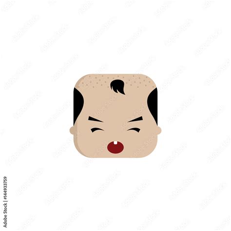 square shape funny expression cartoon head Stock Vector | Adobe Stock