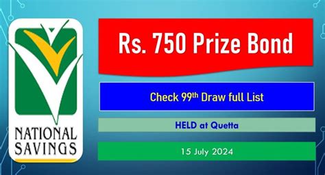 Rs Prize Bond List July Draw Quetta Result Check