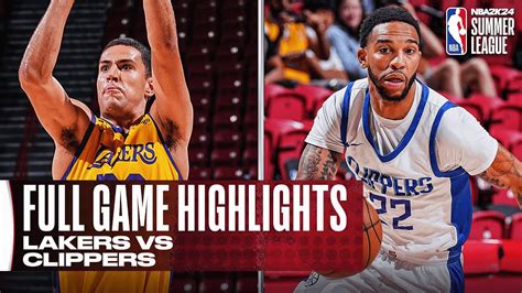 Lakers Vs Clippers Nba Summer League Full Game Highlights The