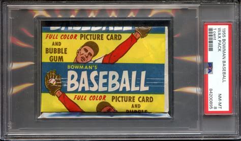 1955 Bowman Baseball Unopened 1 Cent Wax Pack PSA 8 Rare Low Pop 9 0895