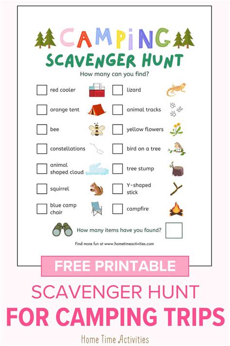 Free Printable Scavenger Hunt Camping Download Free Printable