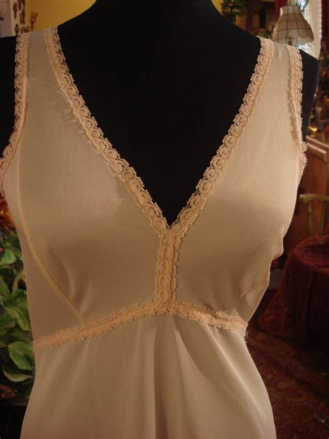 Vintage 1960s Lingerie Light Nude Smooth Satin Slip Dress Gown Etsy