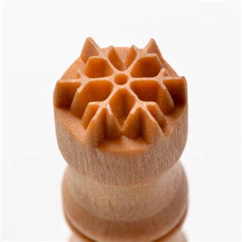 Scs 092 Small Round Wood Pottery Stamp Snowflake 1 Etsy