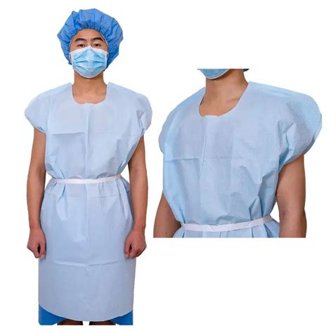 Disposable Hospital Gown Patient Gown Disposable Paper Zipper Front