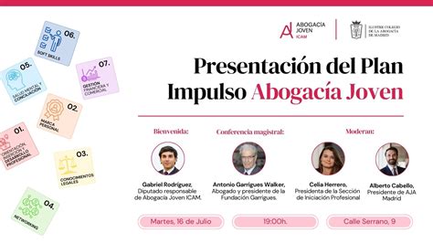 El ICAM presenta el día 16 de julio su nuevo Plan Impulso Abogacía