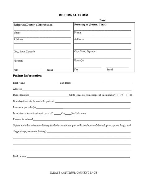 Free Printable Referral Forms Printable Forms Free Online