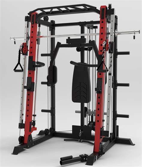 Multi Smith Machine Power Rack Cable Crossover Squat Rack Multi Function Trainer Multi Smith