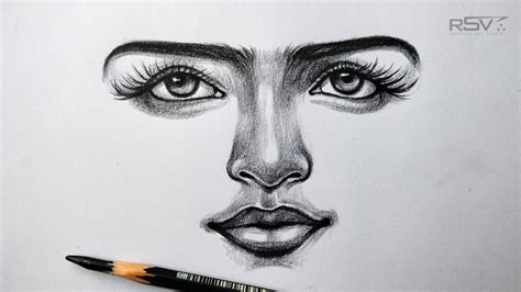 How To Draw Eyes Nose And Lips Realistic Face Drawing Step By Step