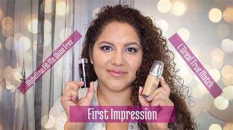 Loreal True Match And Maybelline Fit Me Shine Free Foundation ♥ First Impressiondemo♥ Youtube