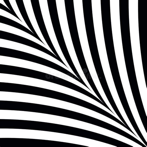 Black And White Abstract Background With Curves Symmetrical Stripes Stock Vector Illustration