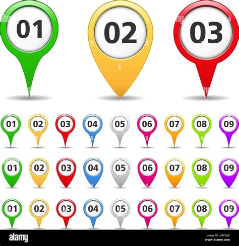 Map Markers With Numbers Vector Eps10 Illustration Stock Vector Image