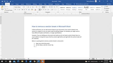 How To Delete Section Breaks In Ms Word - Printable Templates