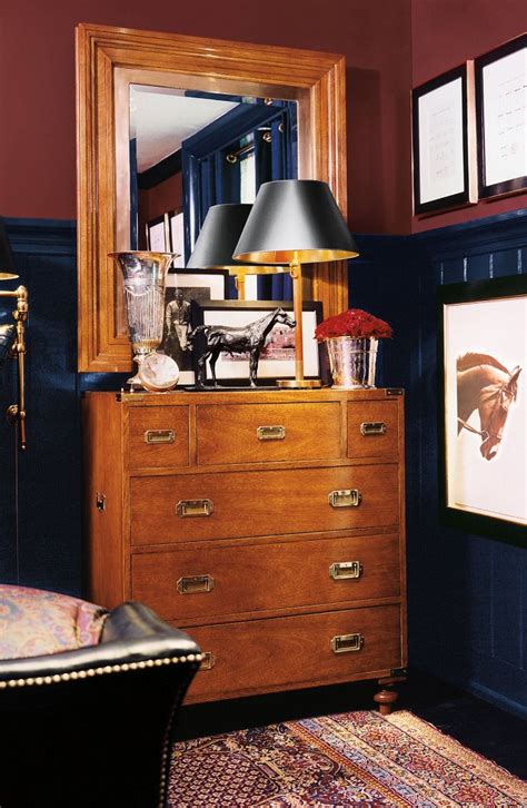 Saturated classic colors make for a seriously cozy bedroom. Walls painted in Ralph Lauren Paint ...