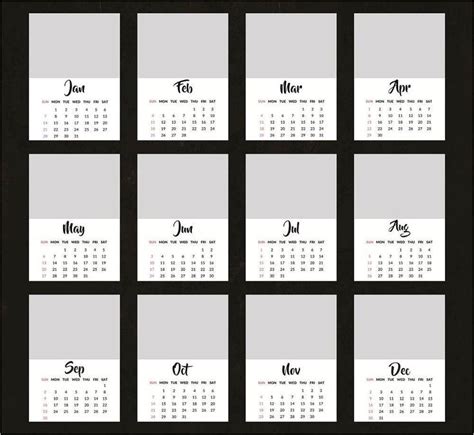 5X7 Calendar Template Free | Calendar template, Blank calendar template ...