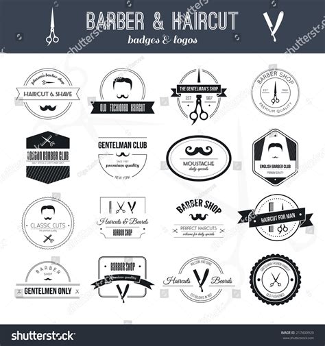 Perfect Set Barber Haircut Logos Mens Stock Vector 217400920 Shutterstock