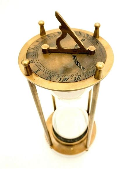 Antique Sand Timer With Sundial Vintage Hourglass Maritime Etsy