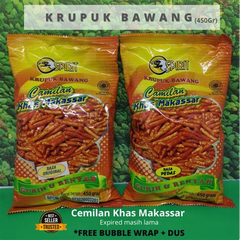 Jual Kerupuk Krupuk Bawang Spirit 450gram Camilan Cemilan Khas