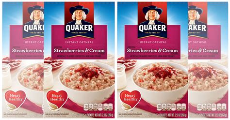 Amazon Prime 4 Boxes Quaker Strawberries And Cream Instant Oatmeal Only