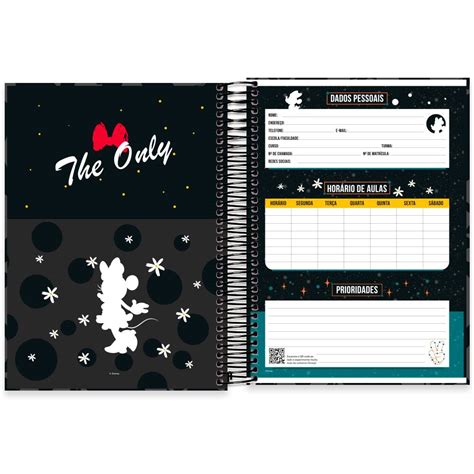 Caderno Universitário Capa Dura 10X1 160 Folhas Disney Minnie Clássica