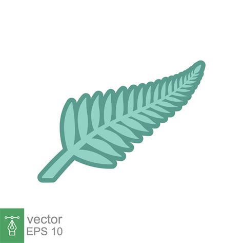 Fern Icon Simple Filled Outline Style Leaf Logo Nz Kiwi Maori