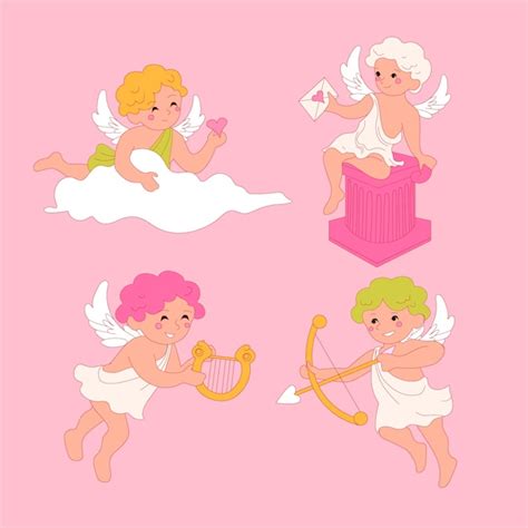 Cole O De Personagens Do Cupido Do Dia Dos Namorados Desenhada M O