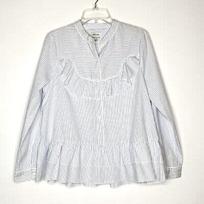 Nwt Madewell X Karen Walker Striped Ruffle Top Ebay