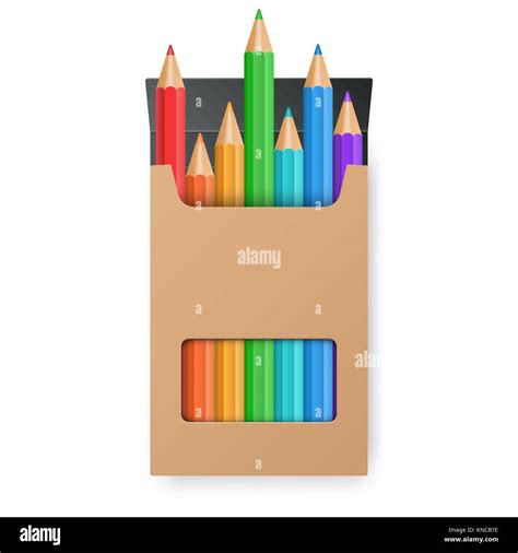 Color pencil set in the yellow box Stock Vector Image & Art - Alamy