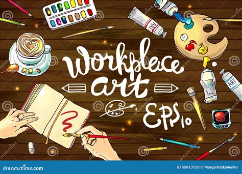 Workplace Art Stock Vector Illustration Of Artistic 55813150