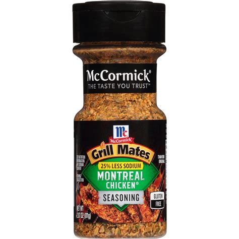 Mccormick Grill Mates 25 Less Sodium Montreal Chicken Seasoning 287