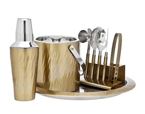 Amazon Godinger Silver Art Aztec Gold Piece Bar Cocktail Set