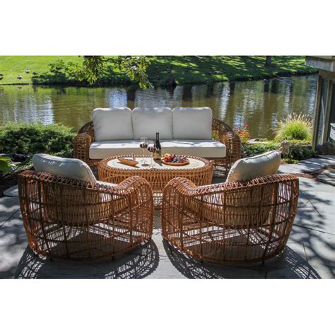 Alyshia 4 Piece Sofa Seating Group With Sunbrella Cushions And Reviews Birch Lane