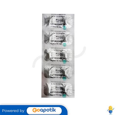 Cetirizine Hcl Triman Mg Strip Kaplet Kegunaan Efek Samping