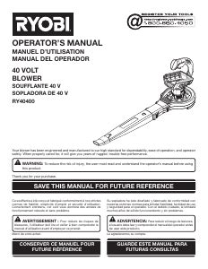 Manual Ryobi RY40480 Leaf Blower - page 2