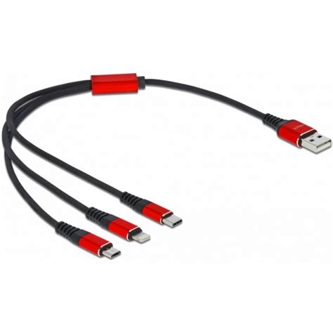 Delock Usb Ladekabel Usb A Stecker 2x Usb C Lightning Stecker