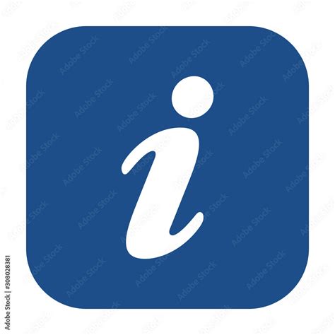 Blue Rounded Square Information Icon Button On A White Background