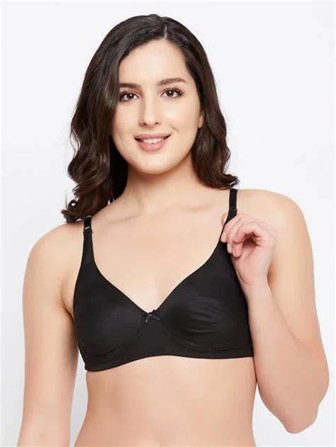 Buy Clovia Black Solid Cotton Single T Shirt Bra Online At Best Prices