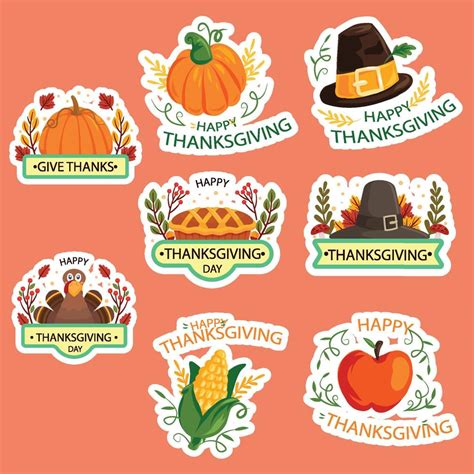 Thanksgiving Sticker Vector Art Icons And Graphics For Free Download