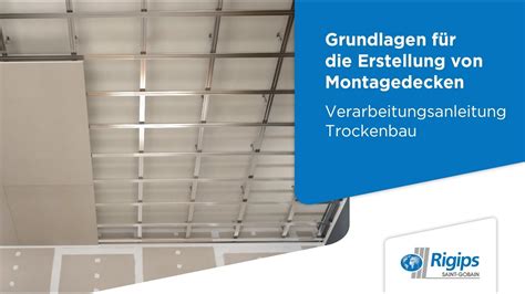 Erstellung Von Montagedecken Rigips Verarbeitungsanleitung Trockenbau