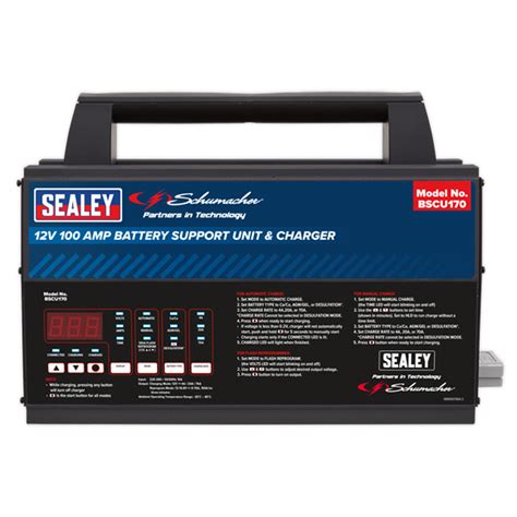 100a 12v Battery Support Unit And Charger Bscu170 Sealey