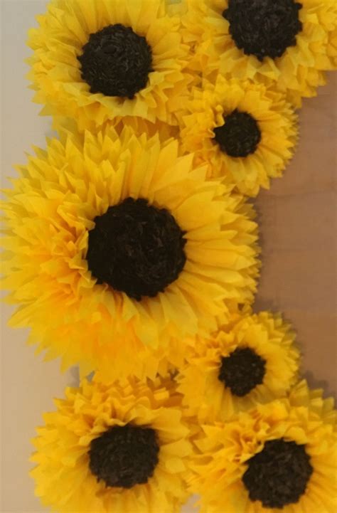 Paper Sunflower Backdrop For Sunflower Weddings Sunflower Themed Parties Rustic Weddings