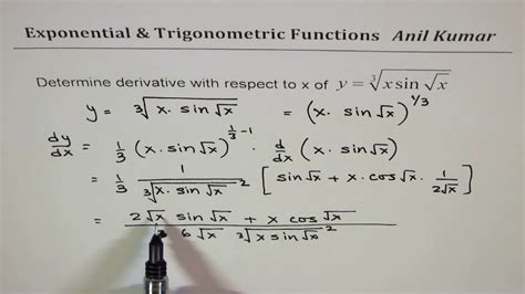 Derivative Of Exponential And Trigonometric Composite Functions YouTube