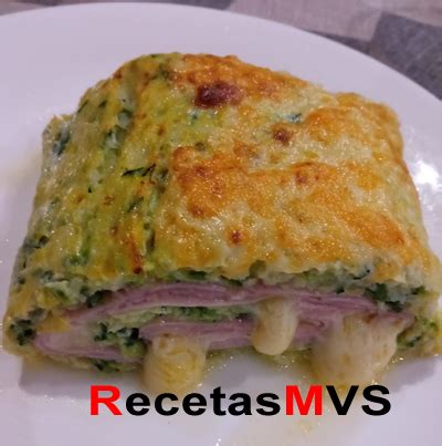 RecetasMVS ROLLO DE CALABACIN RELLENO DE JAMON Y QUESO