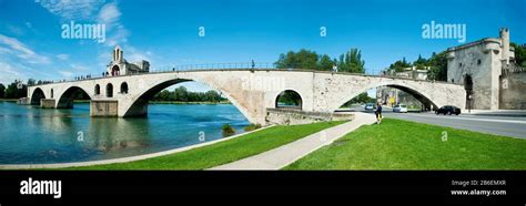 Bridge Across A River Pont Saint Benezet Rhone River Avignon