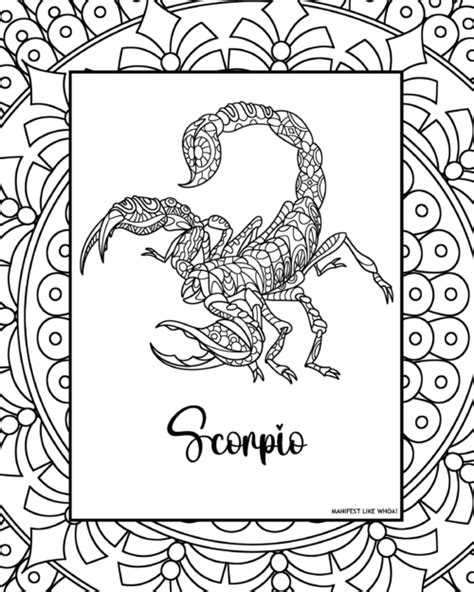 Free Printable Zodiac Sign Adult Coloring Pages 12 Sun Signs