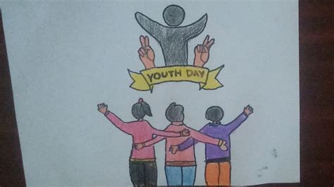 Easy International Youth Day Poster Drawing How To Draw International