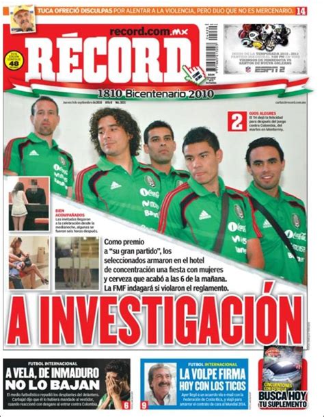 Periódico Record México Periódicos de México Edición de jueves 9