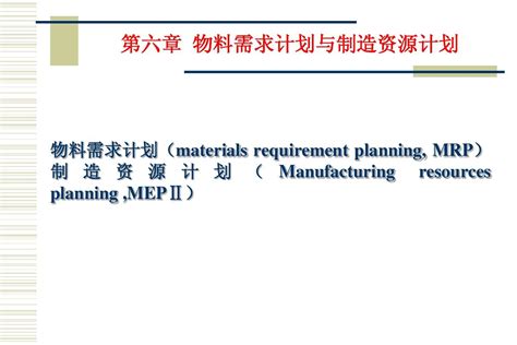 第六章 物料需求计划和制造资源计划 word文档在线阅读与下载 无忧文档